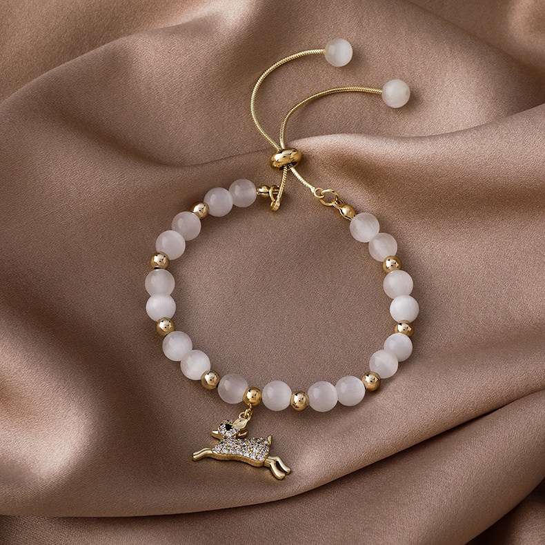 OIMG  Vòng Đeo Tay Chuỗi Hạt Đá Opal Cho Nữ