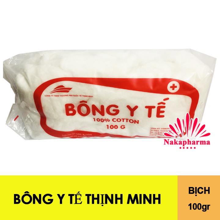 Bông Y Tế Thịnh Minh 100g - Sản xuất từ 100% cotton