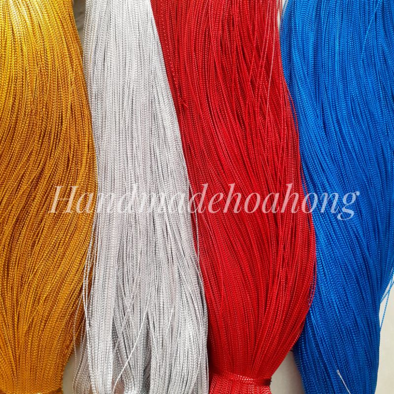 100 mét Dây kim tuyến 1mm, màu đỏ, vàng, bạc, x.dương- Dây treo dùng trong handmade, treo đồ trang tri giáng sinh, thiệp