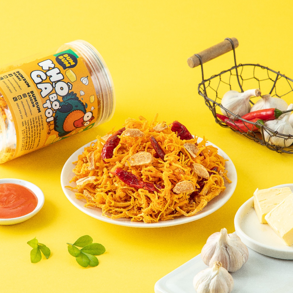 Khô gà bơ tỏi 160g DumBum đồ ăn vặt Hà Nội
