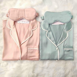 Bộ ngủ lụa kèm bịt mắt xinh xắn