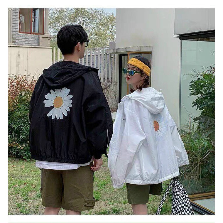 &lt;FREE SHIP&gt; Áo khoác dù 2 lớp chất vải bao xịn, dày dặn, y ảnh in hoa cúc