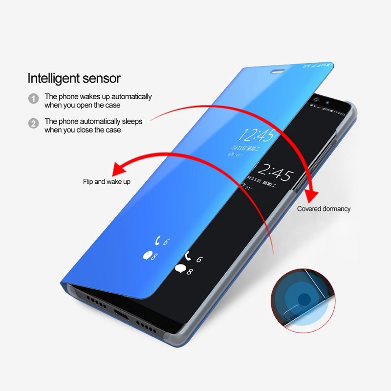 Bao da điện thoại nắp lật mặt gương nhìn màn hình thông minh cho Huawei Nova 4 Nova 4e Nova 2 Lite Nova 3i 3e Nova 2i