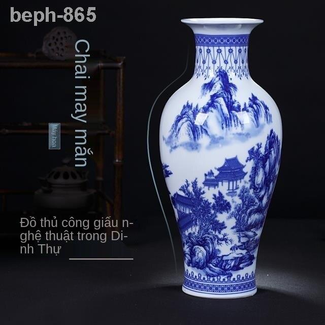 ♦ ✜ ● Jingdezhen bình gốm trang trí phòng khách cắm hoa gia cầm hiện đại tủ rượu thủ công nhỏ