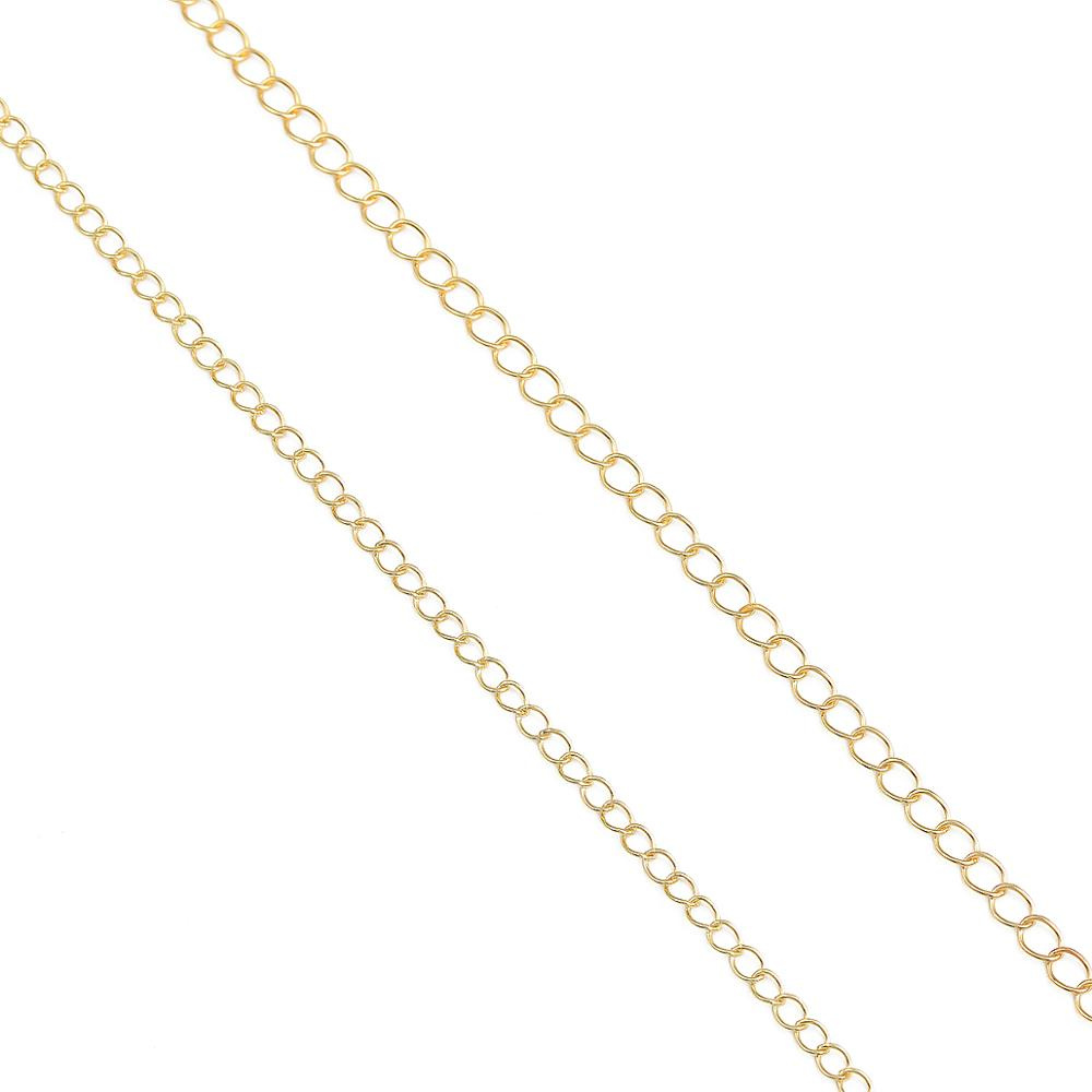 Chuỗi dây xích BEADIA mạ vàng 18K mở rộng dành cho làm đồ trang sức dây chuyền