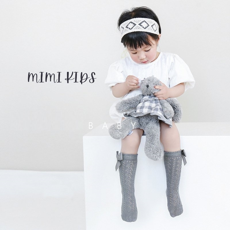 Vớ dài đính nơ cao cấp xinh xắn cho bé gái Mimi Kids T05