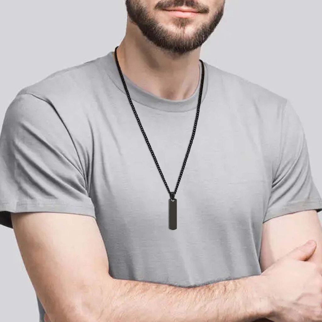 Vnox Vòng cổ Thanh Ngang Dày Mặt Hình Học Đơn Giản Làm Quà Tặng Cho Nam