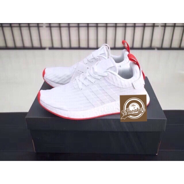 | Bán Chạy | Giầy NMD R2 trắng đế đỏ thời trang thể thao nam nữ dạo phố FULLBOX KHO Xịn [ HÀNG SẴN HOT HIT ]