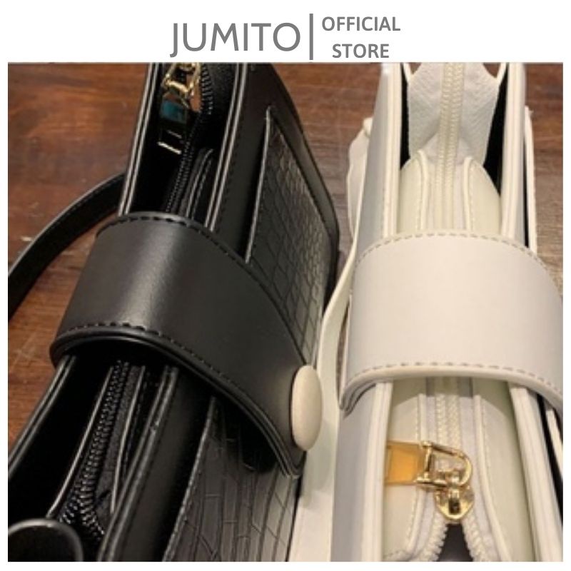 Túi xách nữ đeo chéo kẹp nách cầm tay cúc gỗ basic Quảng Châu JUMITO SB100