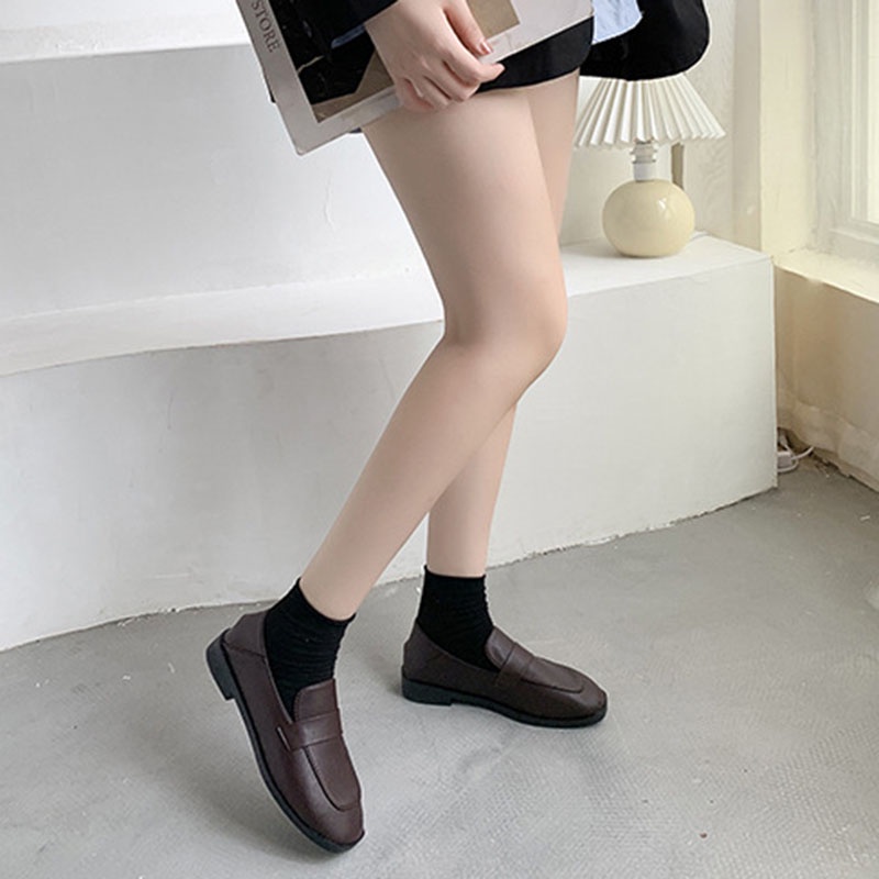 Giày lười IELGY mũi vuông màu sắc thời trang cho nữ