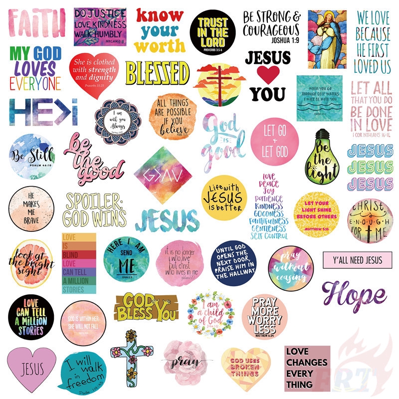 Set 50 hình dán chấm thấm nước kiểu chữ trang trí DIY đa dụng