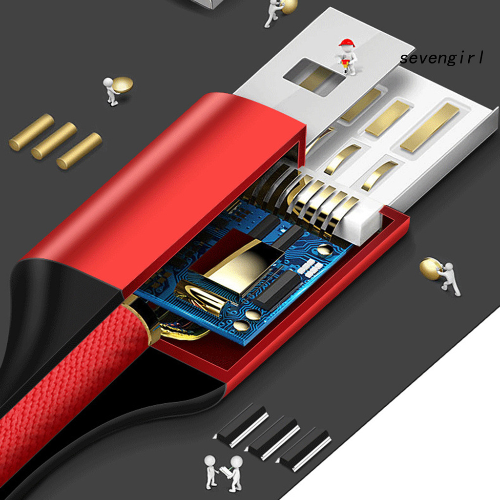 Cáp Sạc Nhanh Sev-1.2M 3 Trong 1 8 Pin Type-C Micro-Usb