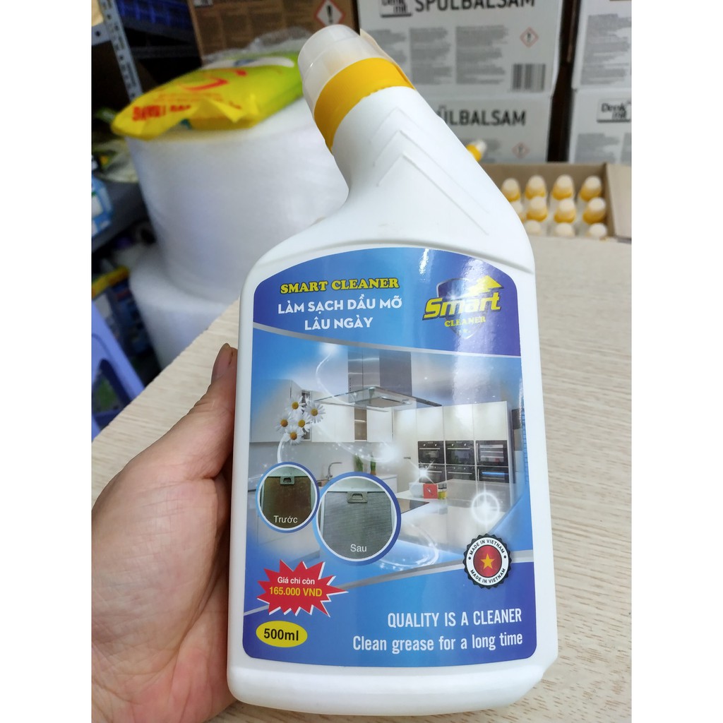 Smart Cleaner- dung dịch làm sạch bay vết dầu mỡ bám két bẩn lâu ngày của máy hút mùi, bếp... dung tích 500ml