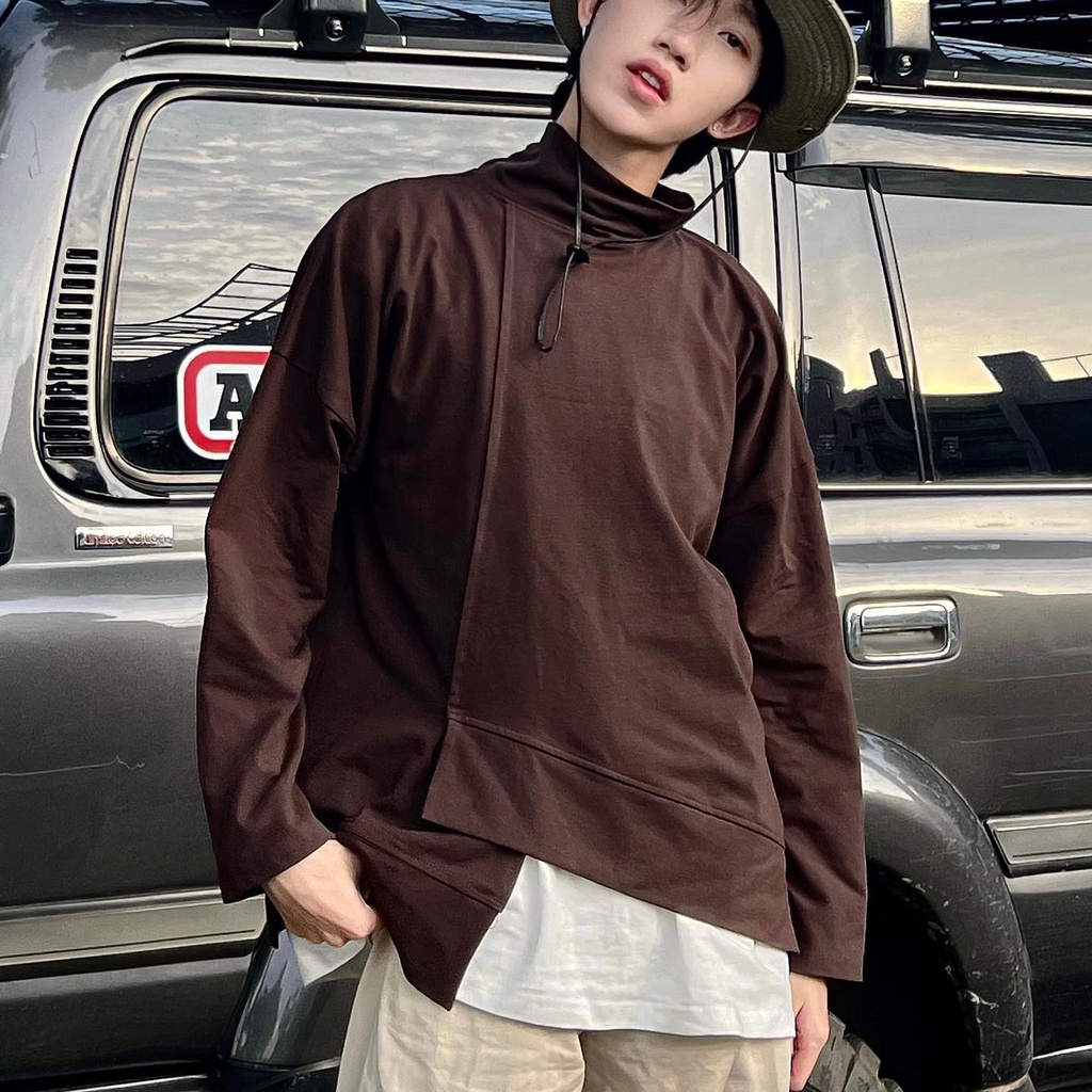 Áo dài tay cổ trụ logo Saigomon - THỔ LONGSLEEVES