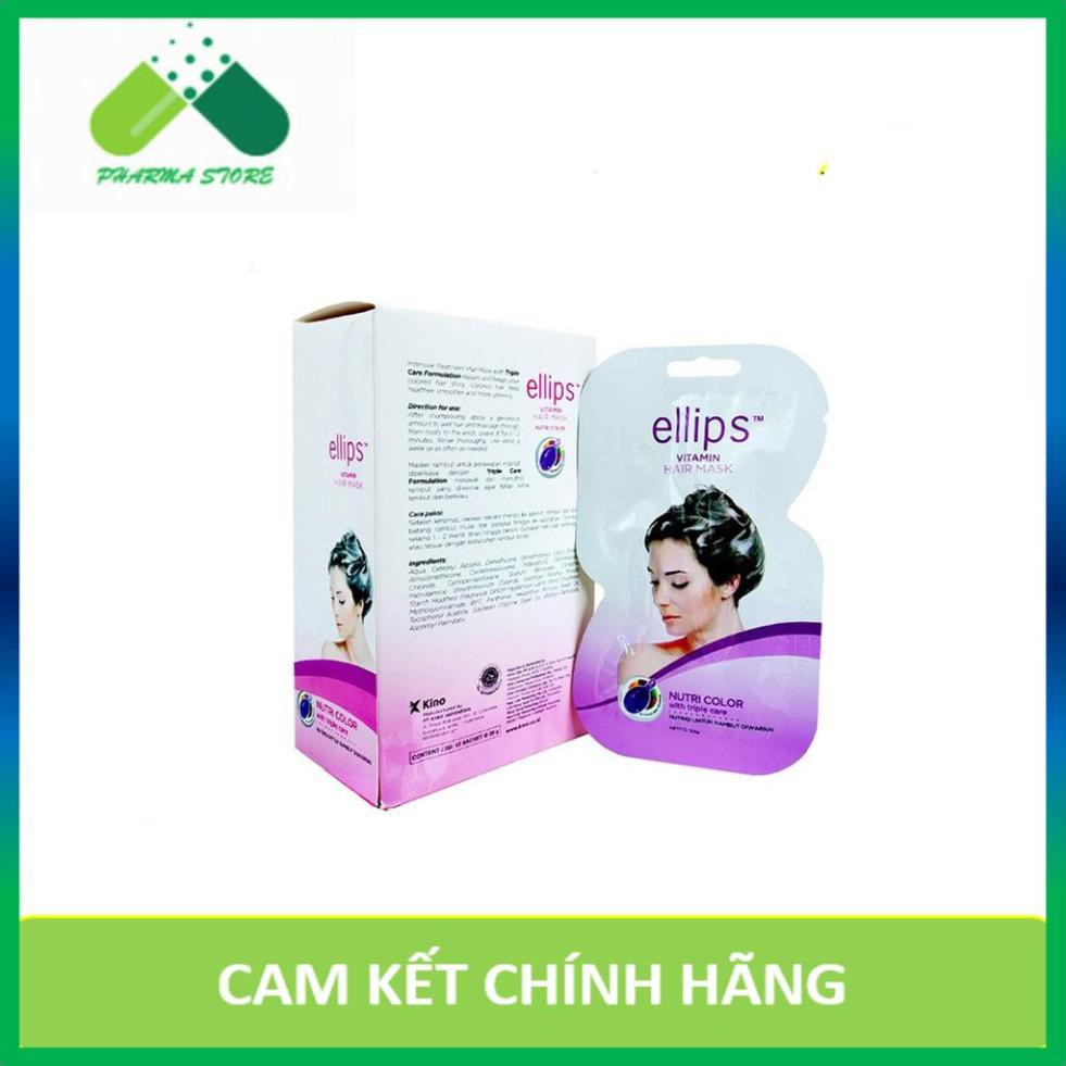 ! Kem Ủ Tóc Ellips Nutri Color / Ellips Màu tím - Giữ màu tóc nhuộm bền màu – hộp 12 gói