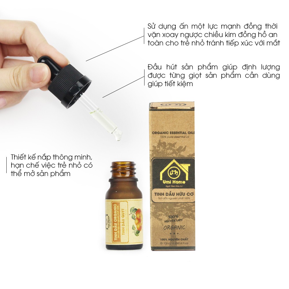 Tinh dầu Quýt hữu cơ UMIHA nguyên chất | Mandarin Essential Oil 100% Organic 10ml