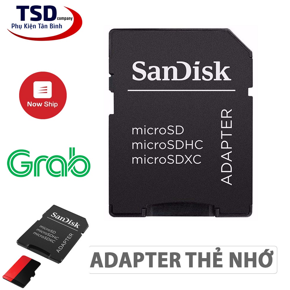 Adapter Thẻ Nhớ Sandisk Chuyển Đổi Thẻ Nhớ Micro SD Sang Thẻ Nhớ SD Chính Hãng