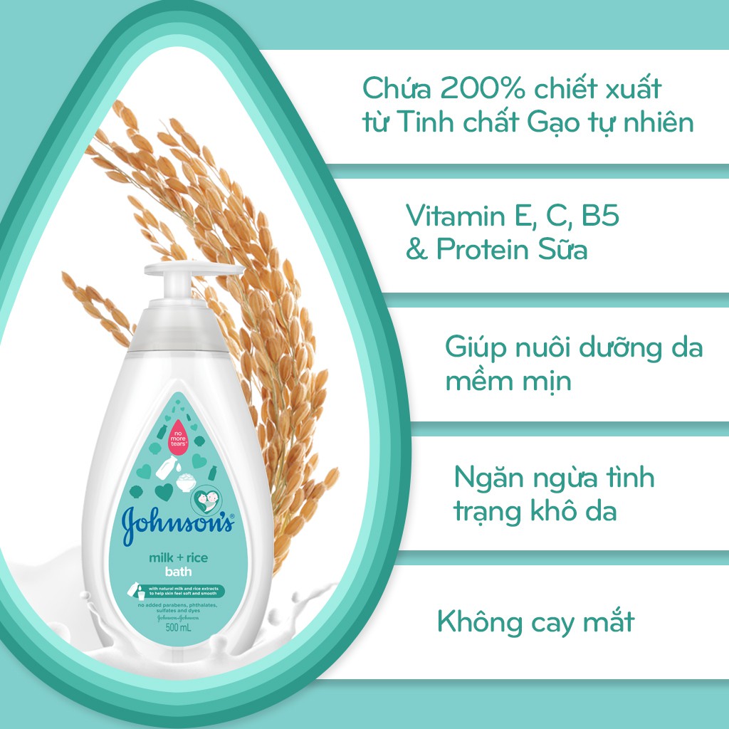 Sữa tắm Johnson's chứa sữa và gạo 500ml - 100979991