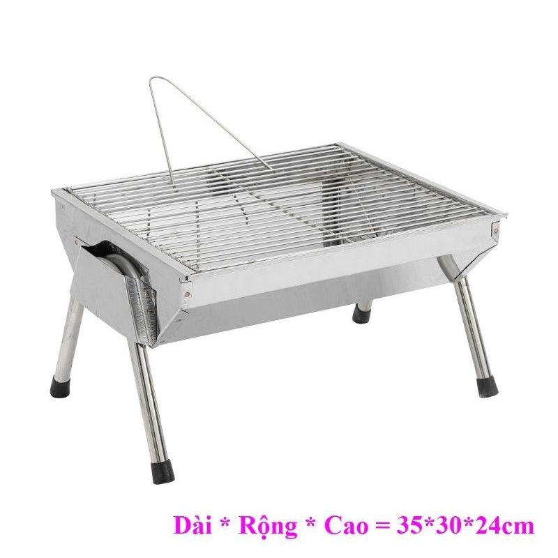 Bếp nướng than hoa VIS, bếp nướng thịt, bếp nướng hải sản bằng inox, kt 35 × 30× 24cm