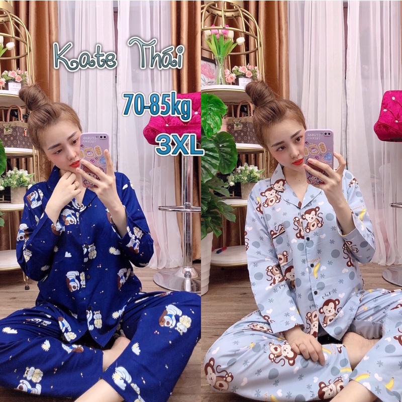 Bộ kate BIGSIZE 65-85kg tay dài quần dài