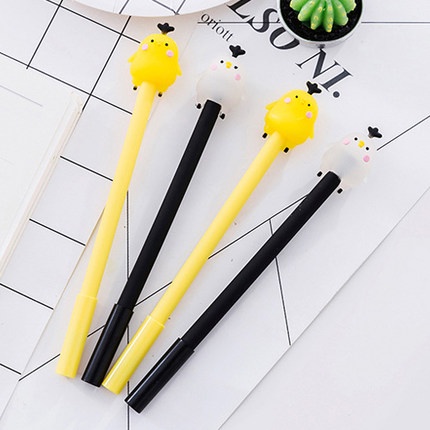 Bút Bi Viết Hình Gà Con Siêu Dễ Thương - Bút Bi Nước Học Sinh, Sinh Viên Văn Phòng Mực Đen