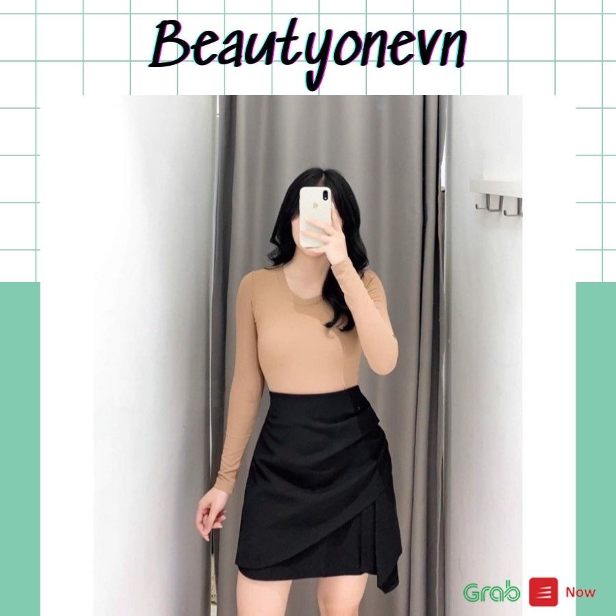 [ Qùa Tặng Dây Buộc Tóc Bạn Nhé] Chân váy chữ A cách điệu bên hông, chân váy dáng ngắn kiểu dáng điệu đà