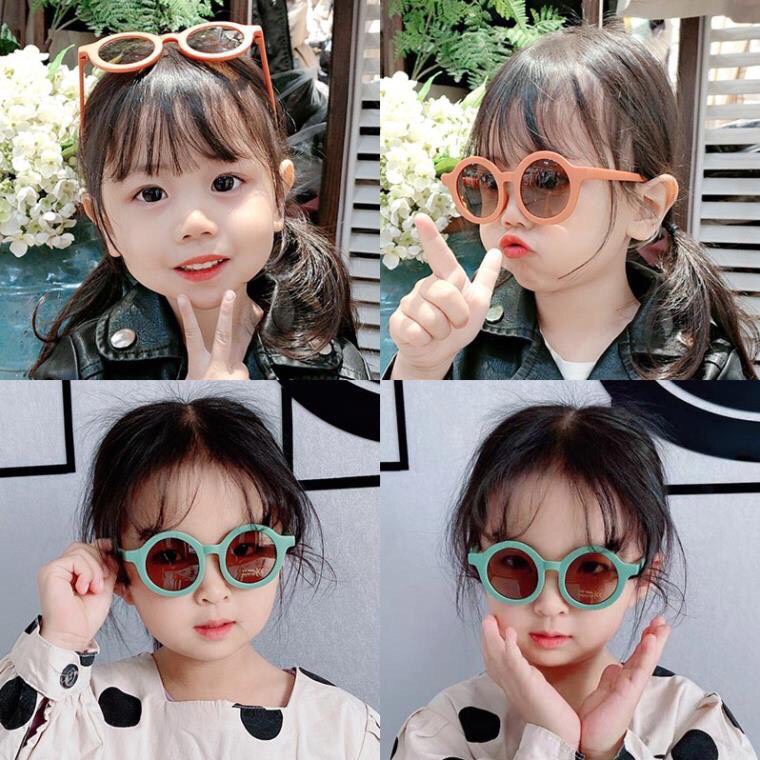Mắt Kính Râm Tròn Trơn Dễ Thương Cho Bé Trai Và Bé Gái Nhiều Màu Sắc
