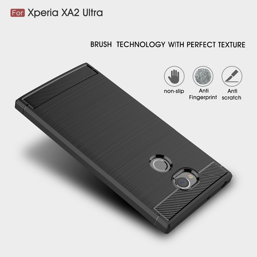 Ốp Lưng Sony XA2 Ultra dẻo cacbon phay xước chống sốc