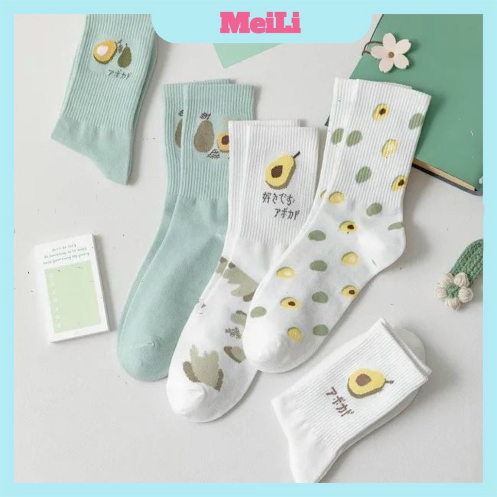 Set 5 Tất hình quả bơFREESHIPTất cao cổ nữ ,Vớ cổ cao họa tiết phong cách Hàn Quốc (tuyển sỉ).