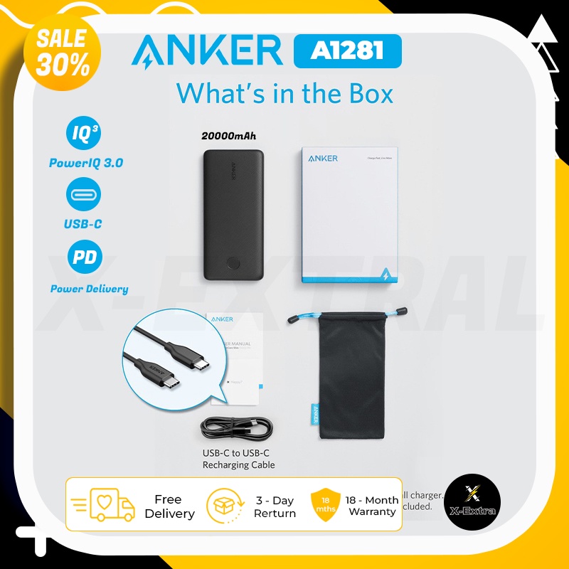 Sạc dự phòng ANKER PowerCore Metro Essential A1281 20.000 PD sạc nhanh 18W - Bảo hành 6 tháng