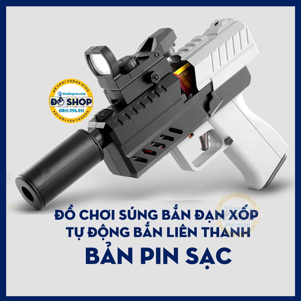 ✲Đồ Chơi Trẻ Em SUNG Nerf Pin Sạc 7.4V Nhập Vai Nhựa ABS Kèm 20 Bọt Xốp Mềm NE.8 - Đô Shop