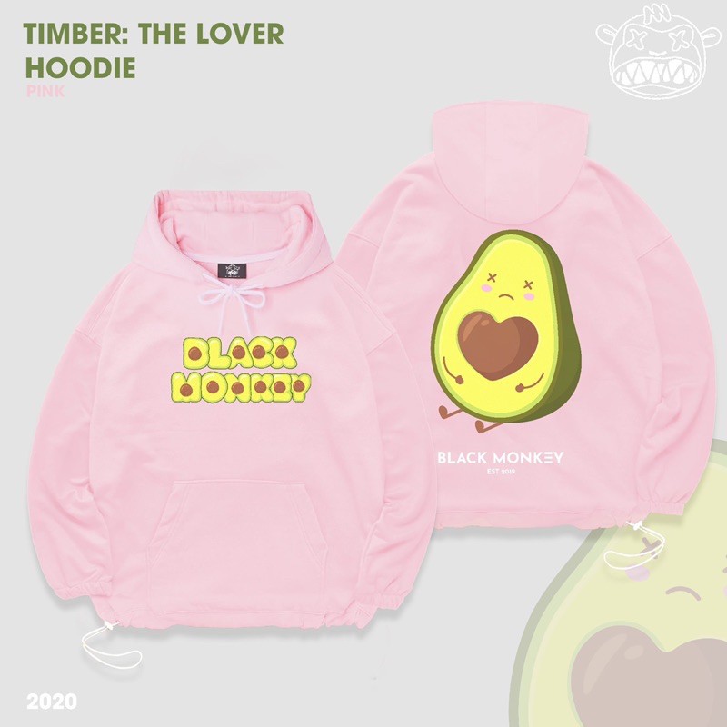 [TẶNG TÚI TOTE] Áo Hoodie Bơ Black Monkey - Timber: The Lover Màu Hồng | BigBuy360 - bigbuy360.vn
