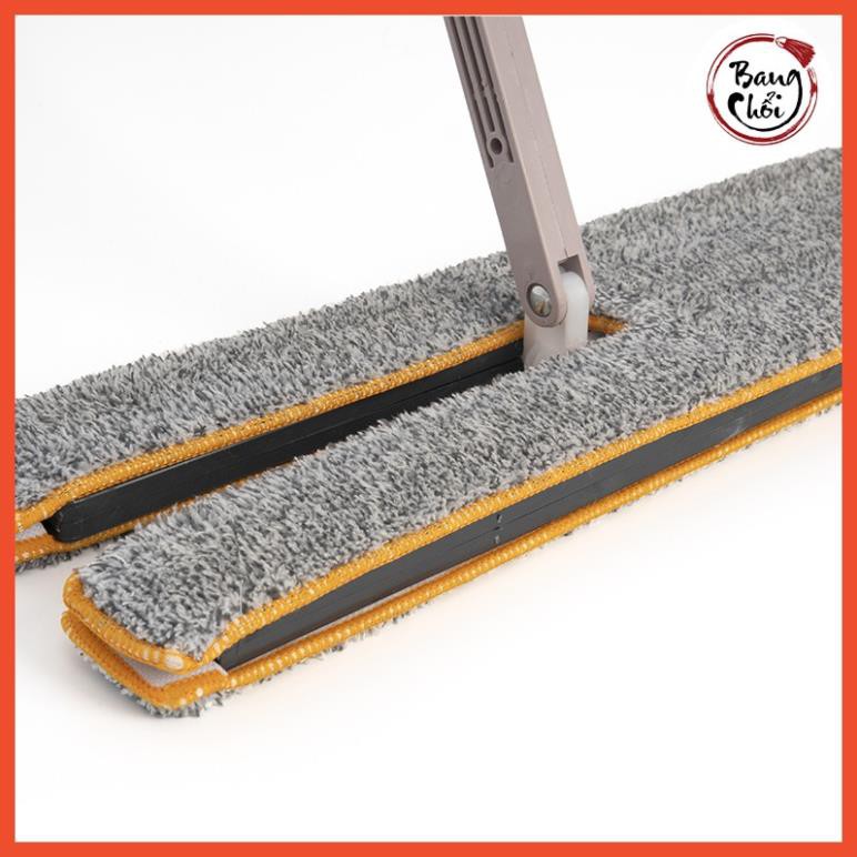 Cây lau nhà lau sàn flat mop đa năng, cán inox không rỉ sét, lau cả khô và ướt, tặng kèm bông lau