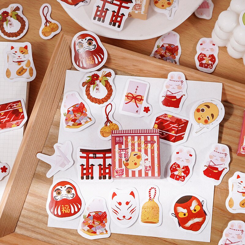 Bộ 45 miếng dán trang trí hình thỏ đáng yêu