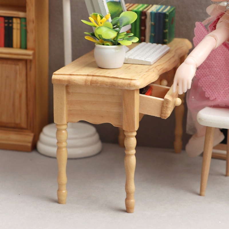 Mô Hình Bàn Đọc Sách Mini Trang Trí Nhà Búp Bê 1 / 12