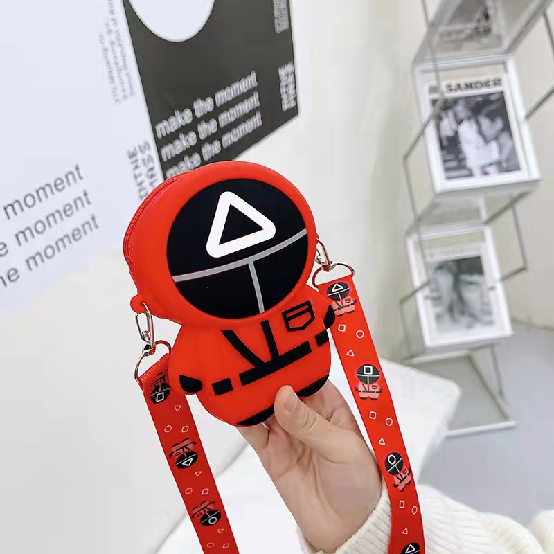 Túi đeo chéo đồ chơi ấn bong bóng giảm căng thẳng hình Squid Game bằng silicon nhiều mẫu mã độc đáo