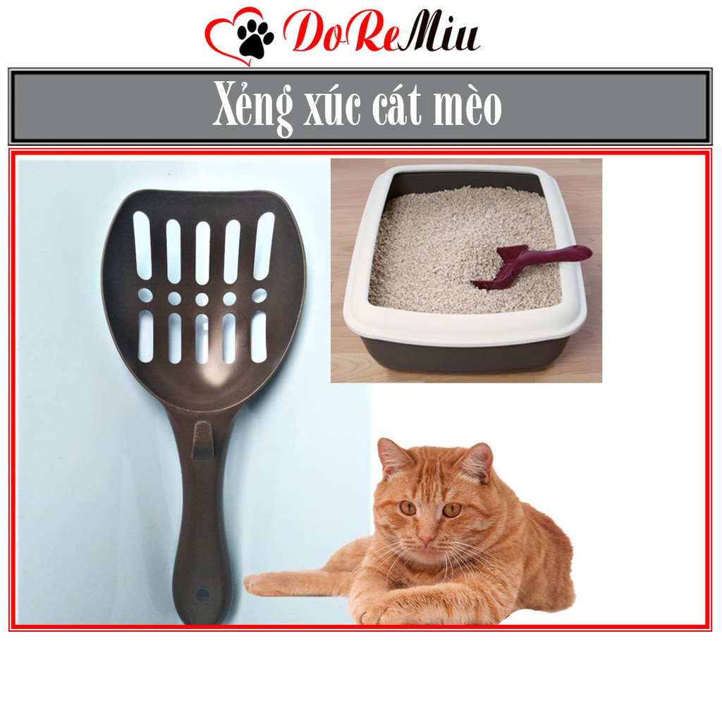 Doremiu- Xẻng vệ sinh mèo (2 loại) xẻng xúc cát mèo bằng nhựa (xẻng hót phân mèo)