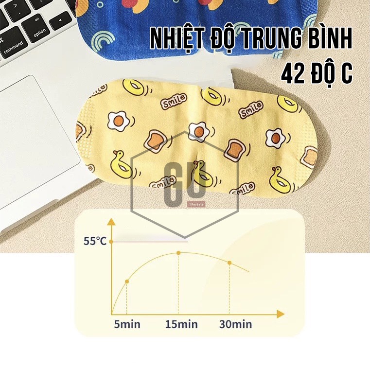 Miếng Chườm Mắt Hơi Nước, chườm nóng thư giãn, giảm mỏi mắt, kiêm bịt mắt ngủ