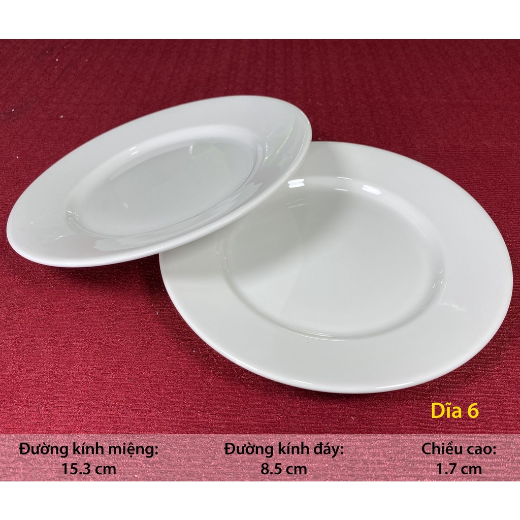 ĐĨA CẠN TRẮNG 6" SỨ MINH CHÂU, SINCE_1977