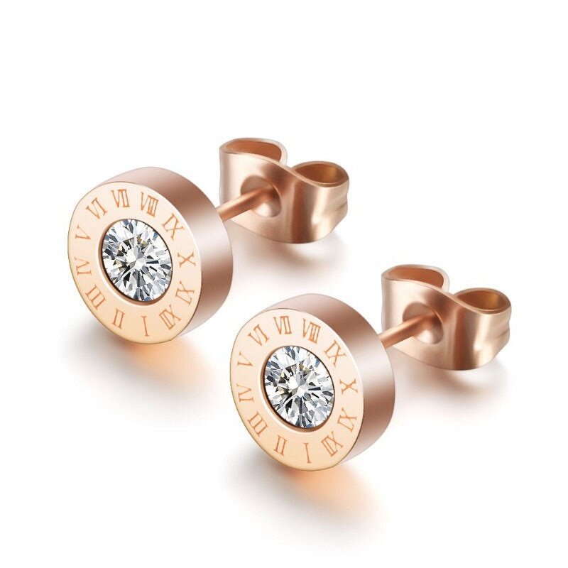 Khuyên Tai Tròn Bằng Thép Titan Không Gỉ Đính Pha Lê Chống Dị Ứng Thời Trang Cho Nam Và Nữ