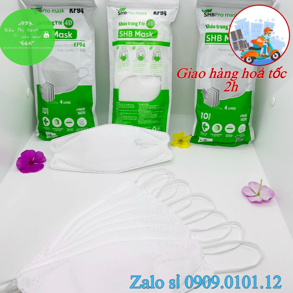 Khẩu trang kf94 SHB pro mask chính hãng, 4d mask 4 lớp kháng khuẩn thùng 300 cái