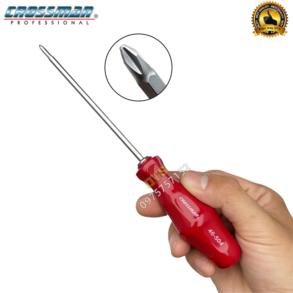 Tô vít 2 đầu cao cấp 4x100mm CROSSMAN 46-504, tua vít dẹp và bake trở đầu thép CR-V siêu cứng đầu hít nam châm vĩnh cửu
