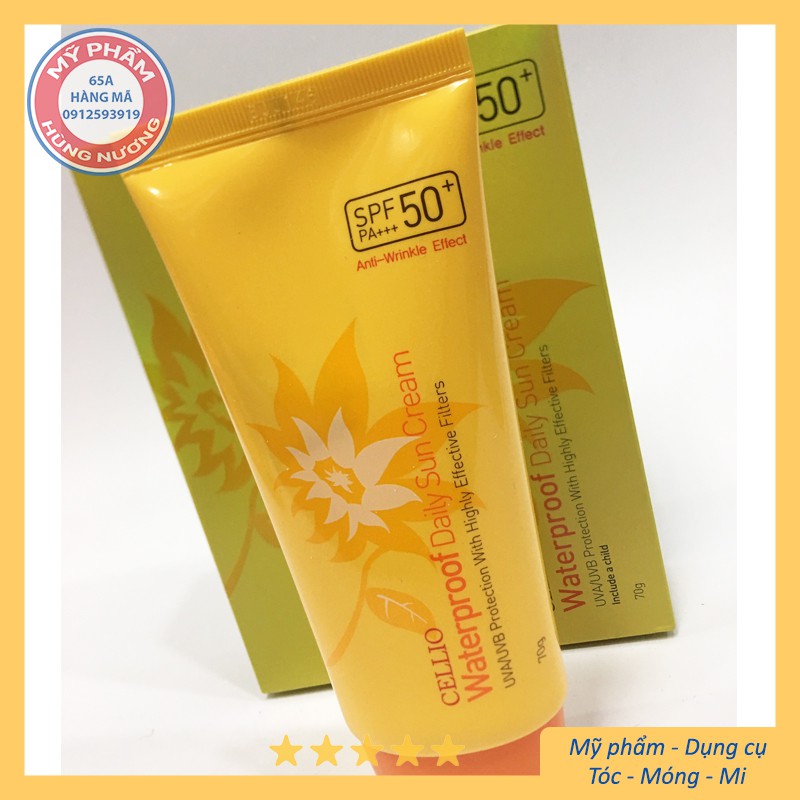 Kem chống nắng Cellio Waterproof Daily Sun Cream SPF50+