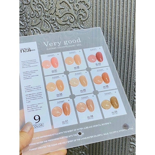 Set sơn gel thạch VERYGOOD NAIL 9 màu tặng bảng màu