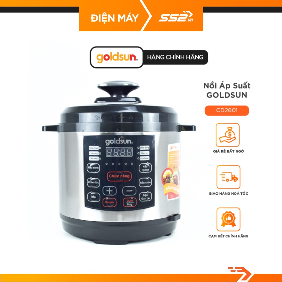 [Mã ELHADEV giảm 4% đơn 300K] Nồi áp suất Goldsun CD2601-Hàng Chính Hãng