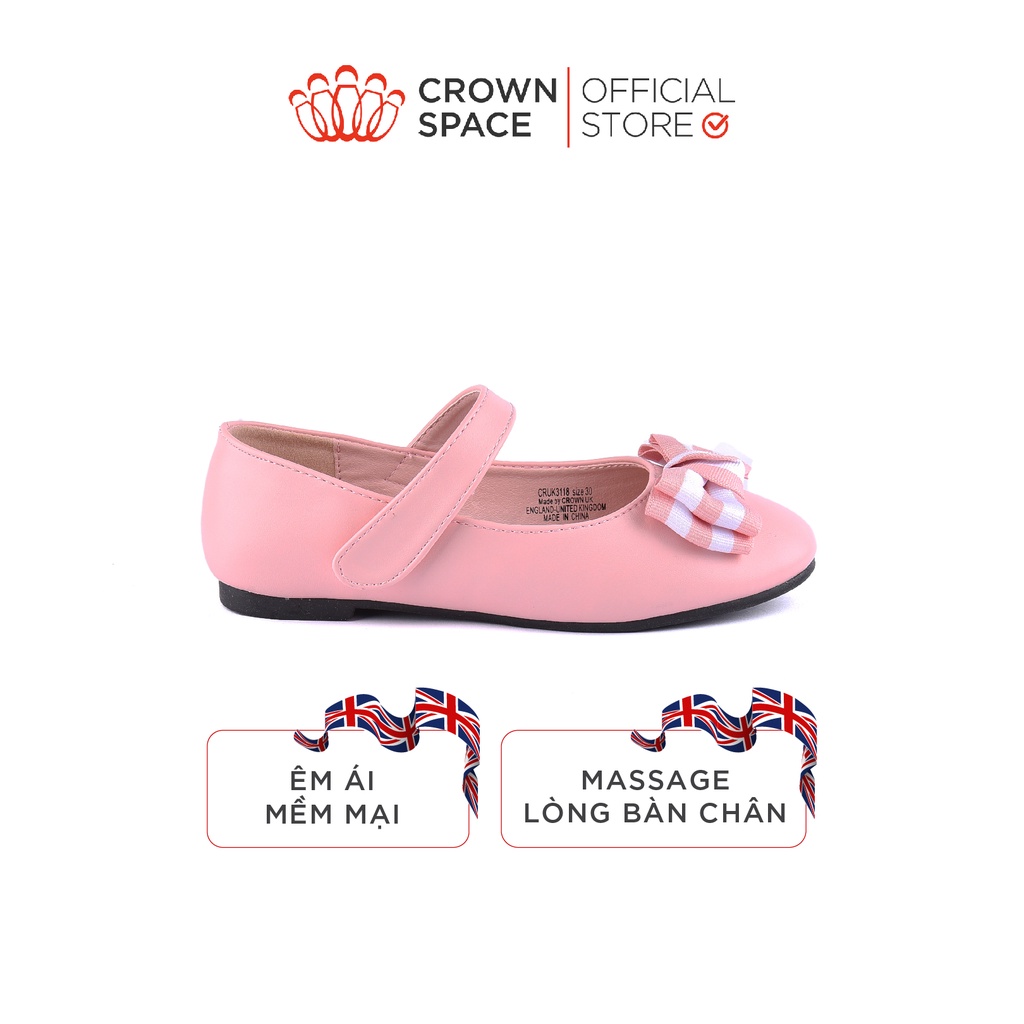 Giày Búp Bê Bé Gái Đi Học Đi Chơi Crown Space UK Ballerina Trẻ Em Cao Cấp CRUK3118 Nhẹ Êm Thoáng Size 27-31/4-14 Tuổi