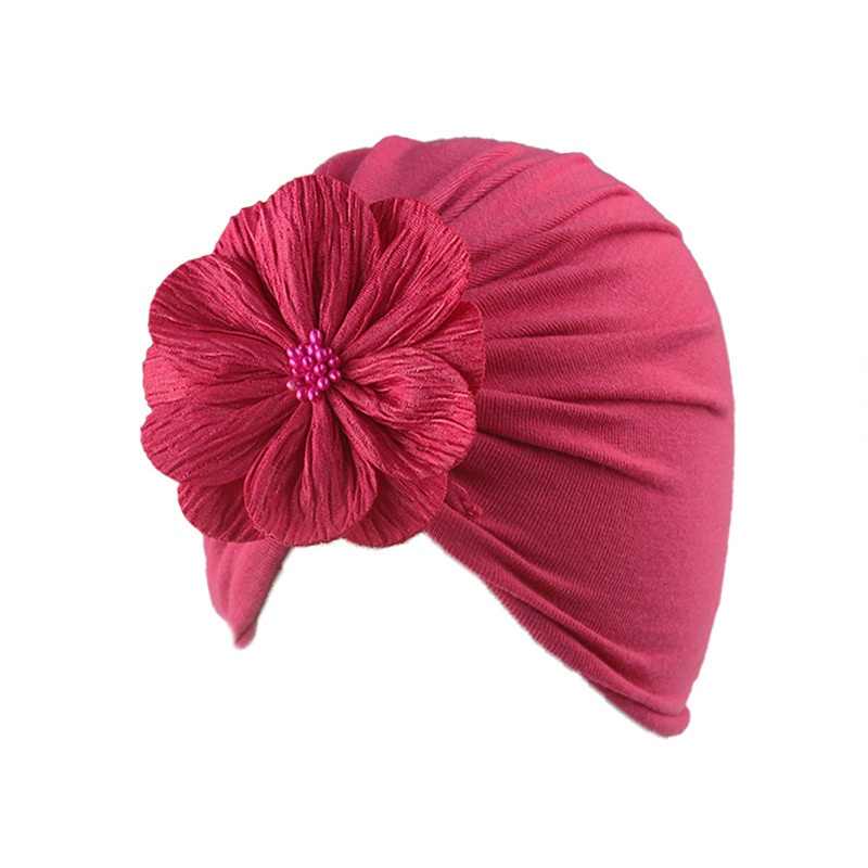 Mũ turban trùm đầu đính hoa lớn dễ thương thời trang mùa hè cho trẻ em