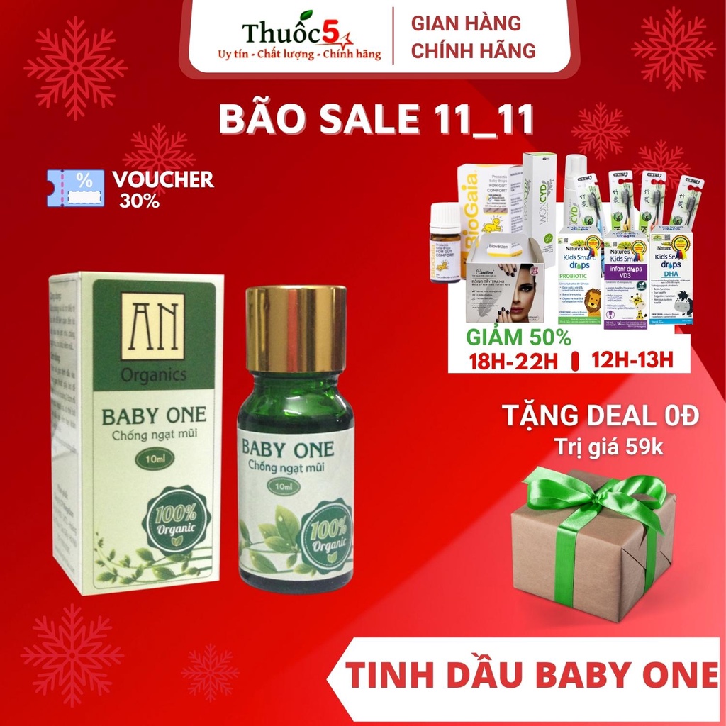 [Giá Gốc]Tinh dầu Baby One An Organic chống ngạt mũi, sổ mũi thành phần thiên nhiên an toàn cho bé