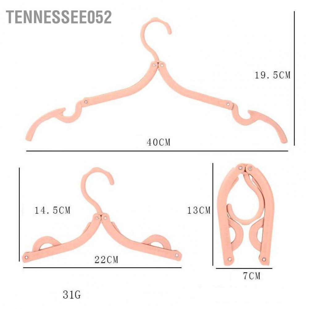 Tennessee052 Folding Hanger 3 Fold Design Rust Proof Portable Colored Hangers for Household Travelling Hotel