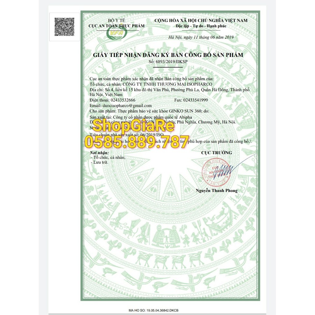 Hoạt huyết dưỡng não GINKO SUN 360 - Bảo vệ và tăng cường hoạt động não ginkgo hộp 100 viên